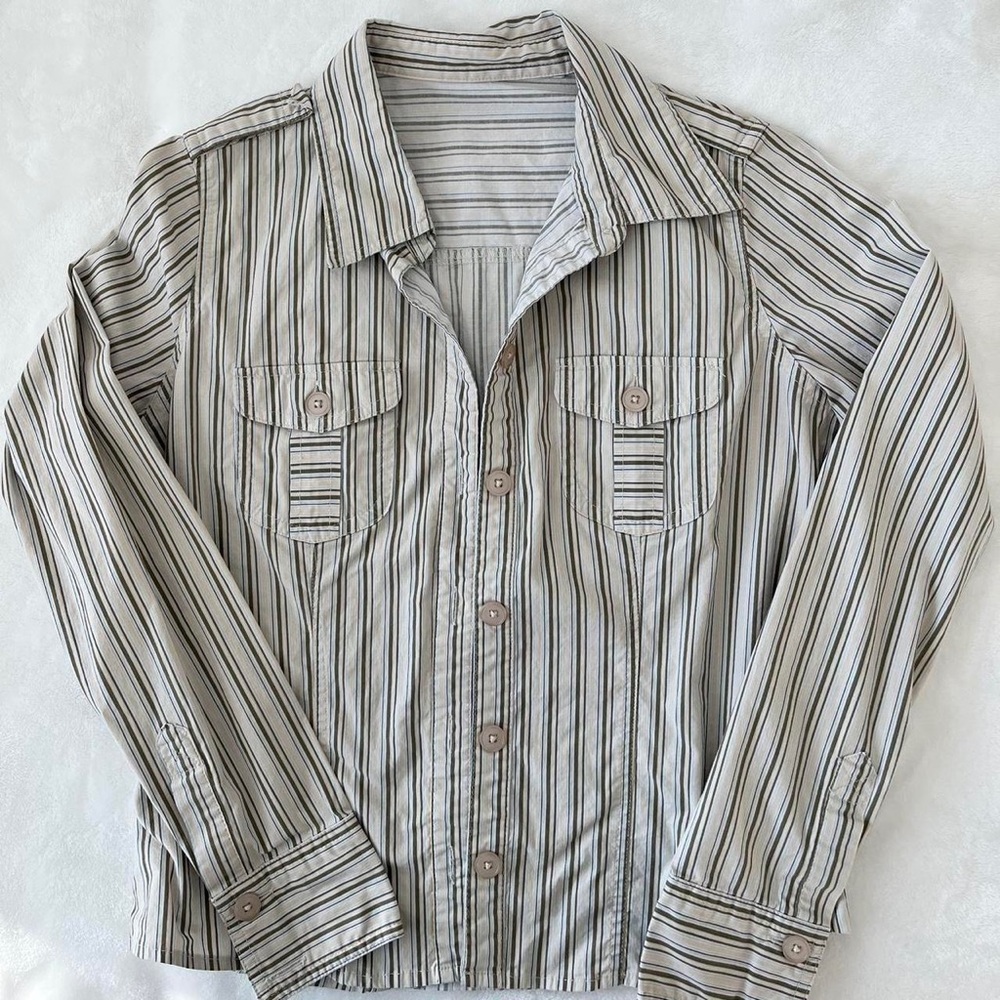 Green striped shirt